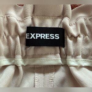 Light Pink Express XL High Waisted Paper Bag Pleated Pants